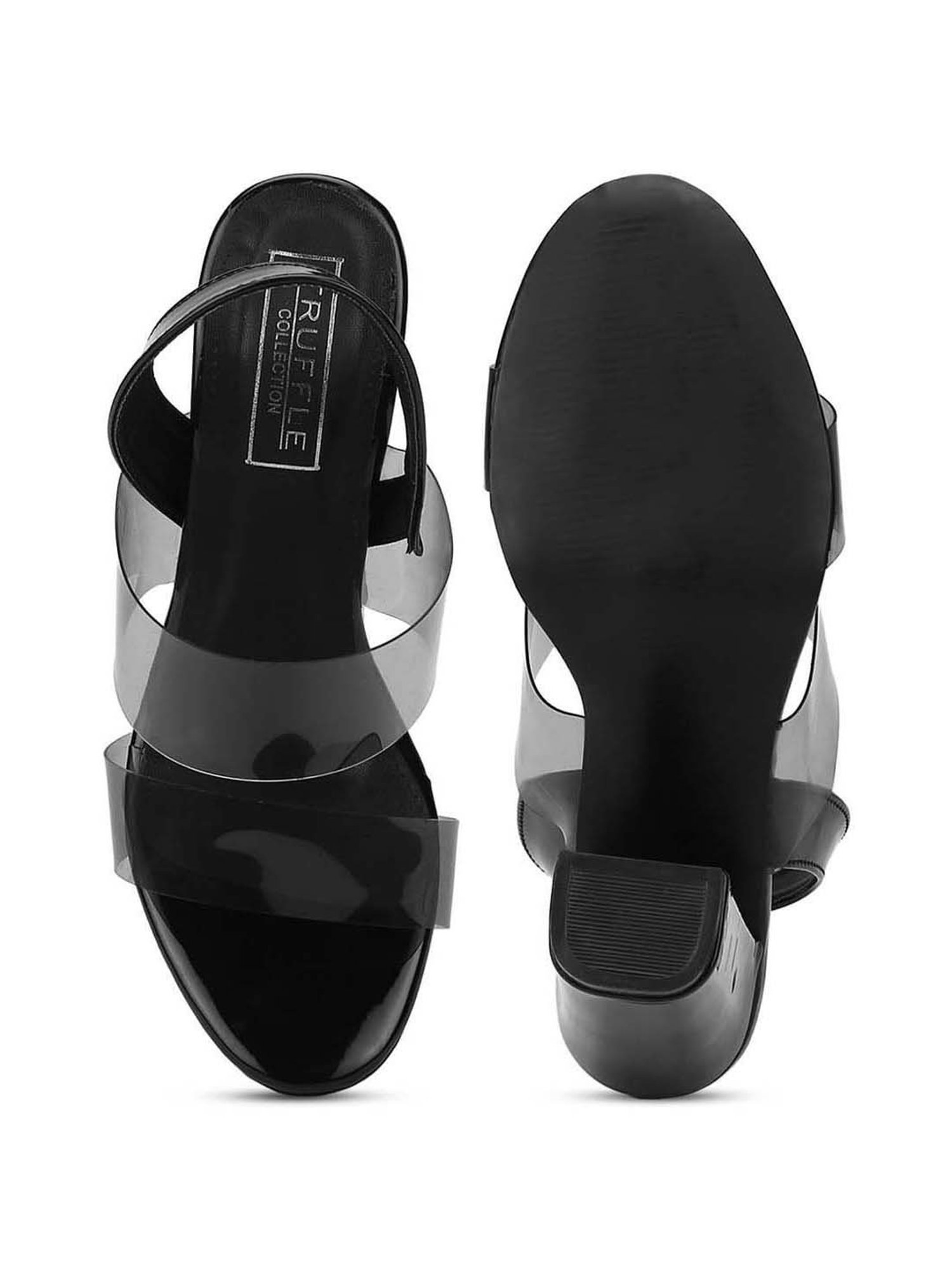Truffle Collection Women's Black Back Strap Sandals