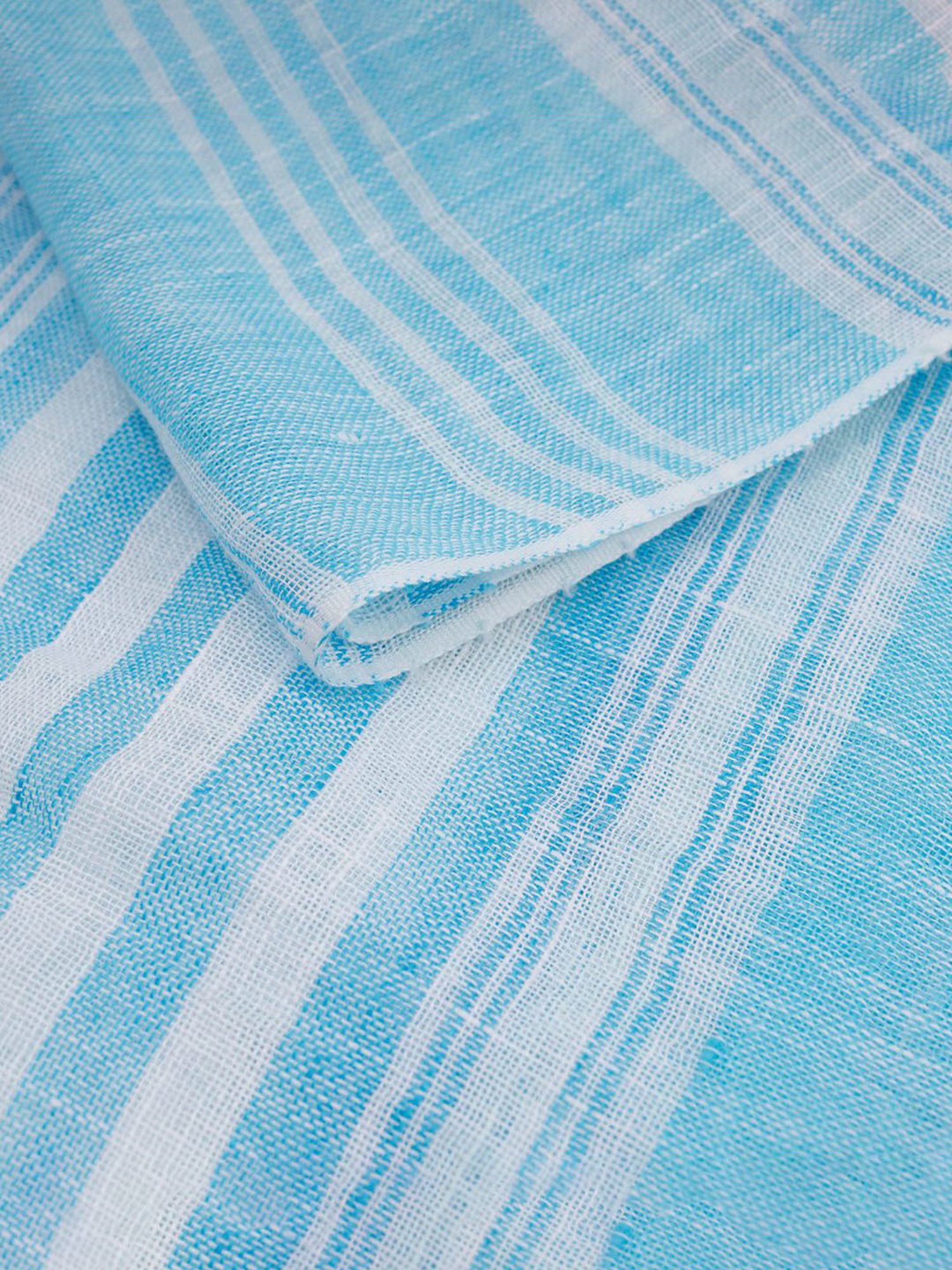 Linen Club Blue Striped Pure Linen Stole