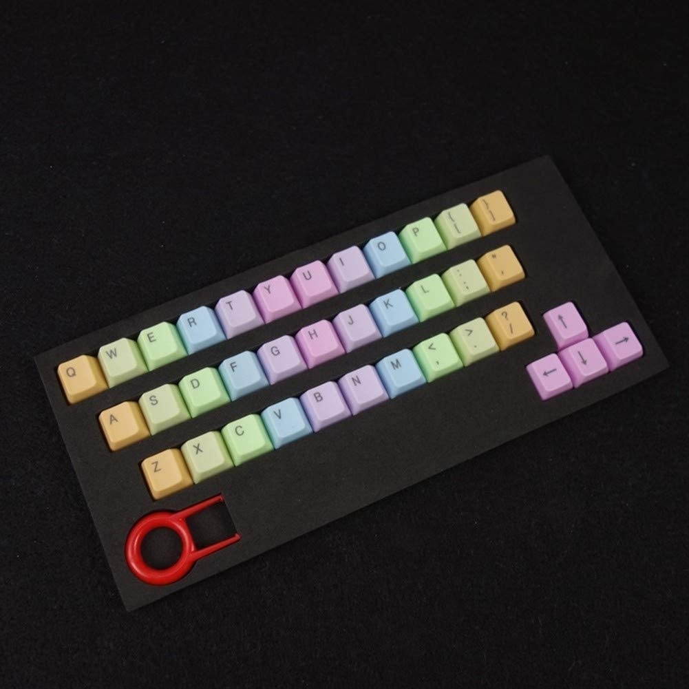 youyu6-2o521 Keycap Set 37 Keys/Set Key Cover Mechanical Keyboard Colorful Height ABS Light Color Gradual Color Change Double Dip-dye Key Caps for Keyboard (Colore : Colore rosa)