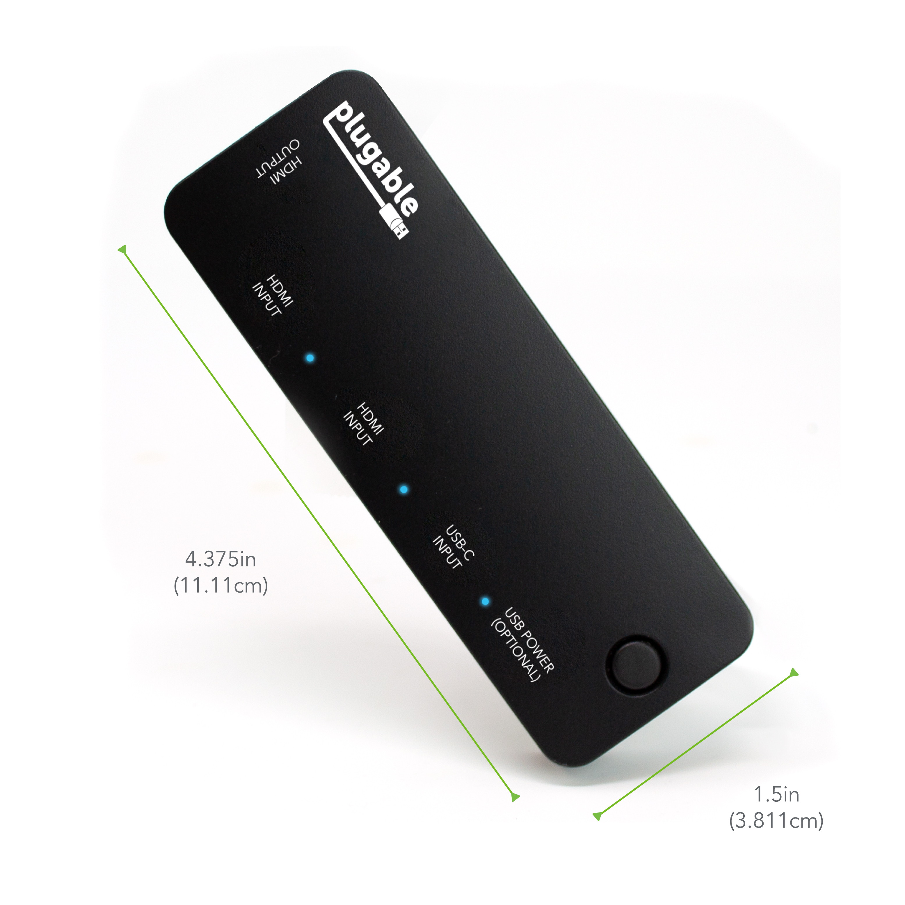 Plugable HDMI 2.0 and USB-C 3 Port Switch with 2 HDMI and 1 USB-C Inputs and Single HDMI 2.0 Output (Supports 2x HDMI 2.0 4K@60Hz Sources and 1x USB C or Thunderbolt 3 Source)