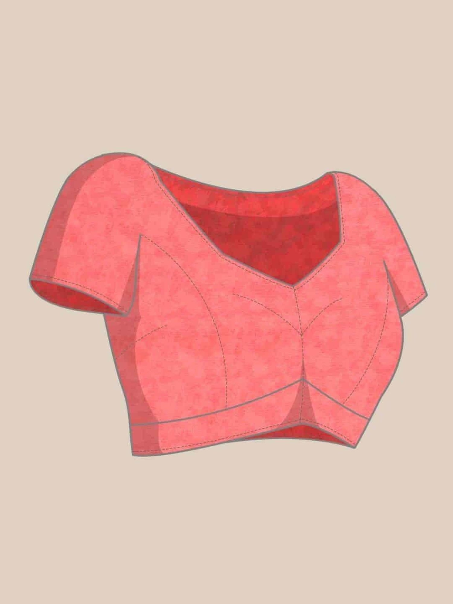 Silk Land Orange Printed Saree With Unstitched Blouse