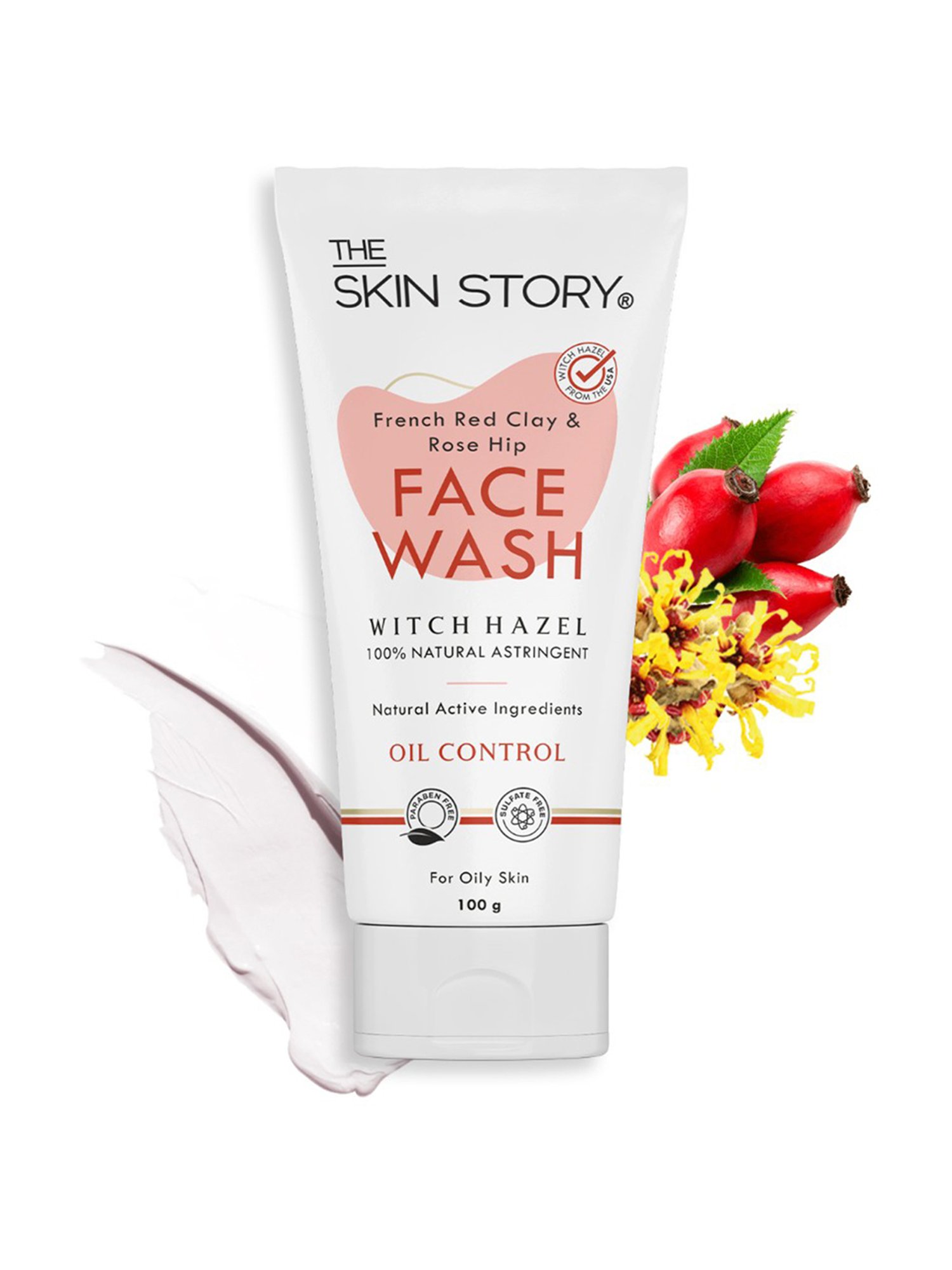 The Skin Story French Red Clay & Rose Hip Oil Control Face Wash - 100 gm