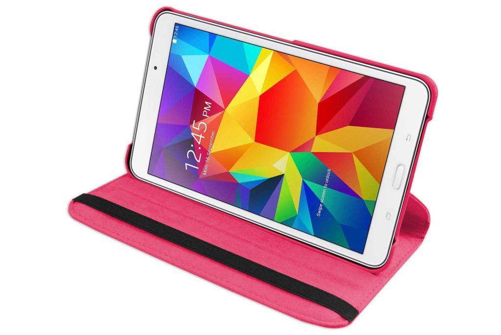 Hellfire Trading PU Leather Case 360 Rotating for Samsung Galaxy Tab 4 T330 8" - Hot Pink