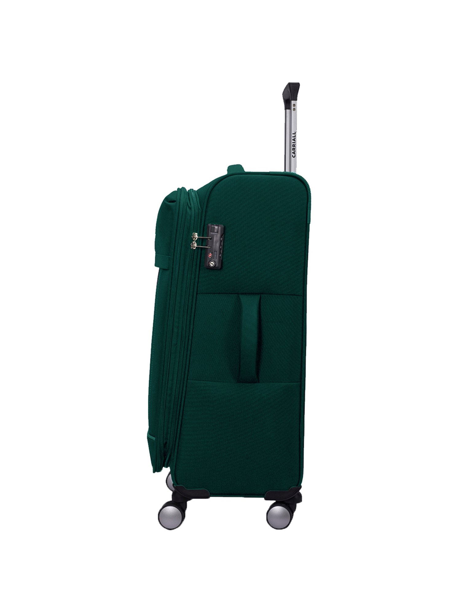 Carriall Green 4 Wheel Medium Soft Cabin Trolley Pack of 2 - 68 cm