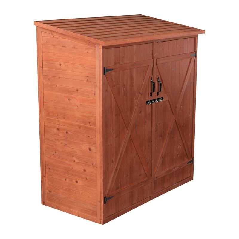 Toomax 76 Cu. Ft. Heavy Duty Weather Resistant Lockable Outdoor Garden Plastic Vertical Storage Shed Cabinet