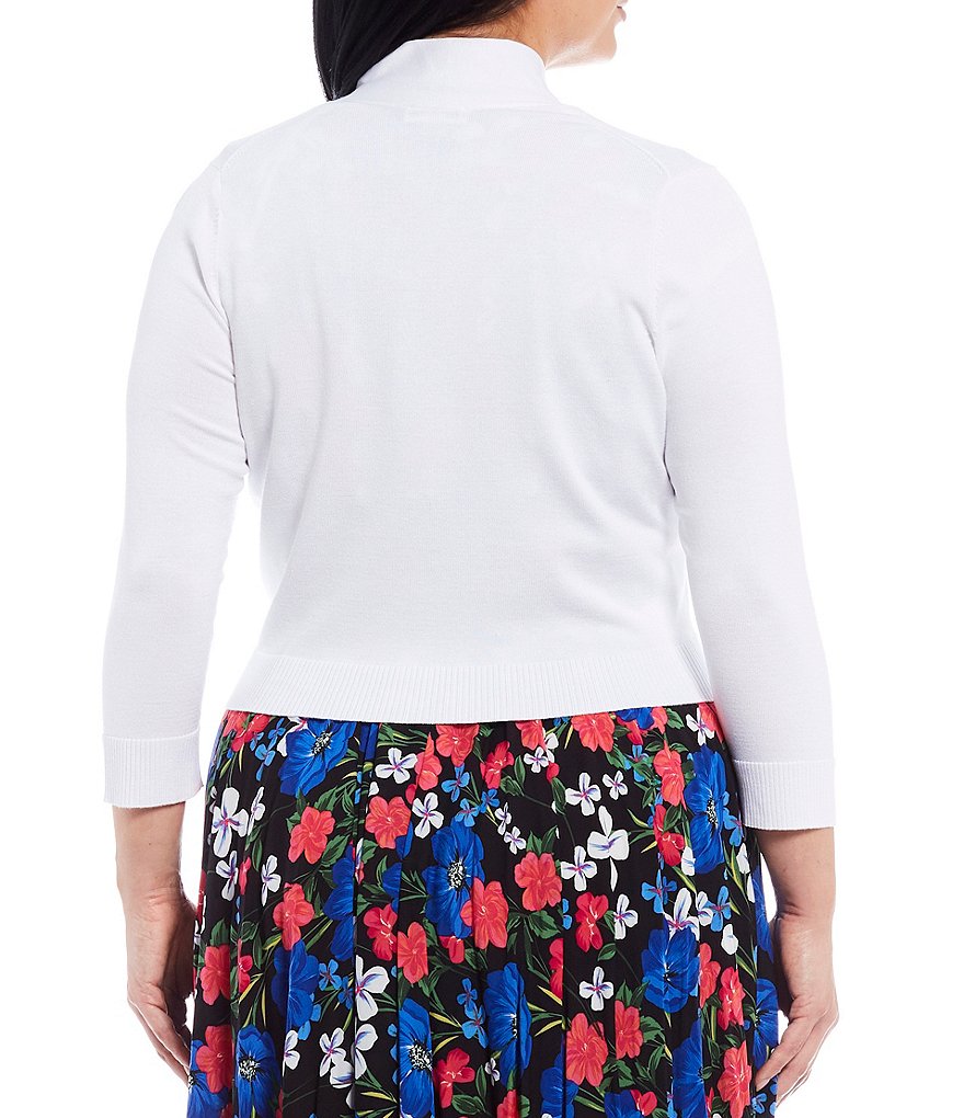 Calvin Klein Plus Size 3/4 Sleeve Open Front Rayon Shrug