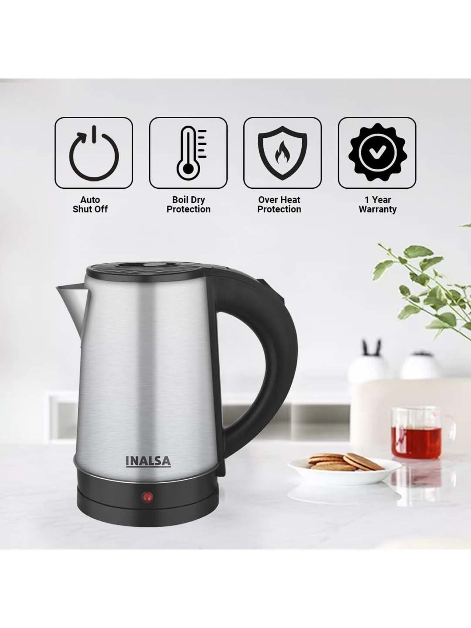 Inalsa 1000W 800ml Electric Kettle