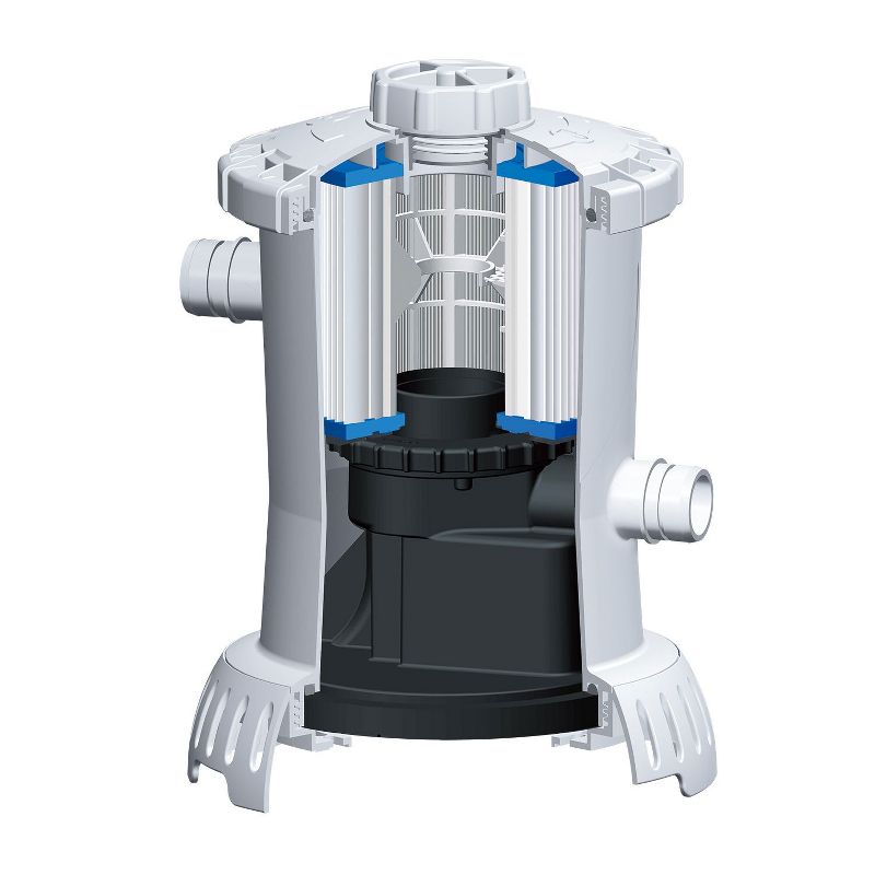 Summer Waves P53RX0600 600 Gallon Cartridge Filter Pump System with GCFI Plug, D Filter, Hose Clamps, and Hoses for Above Ground Swimming Pool