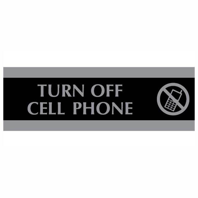 Headline Sign Century Series Office Sign TURN OFF CELL PHONE 9 x 3 4759