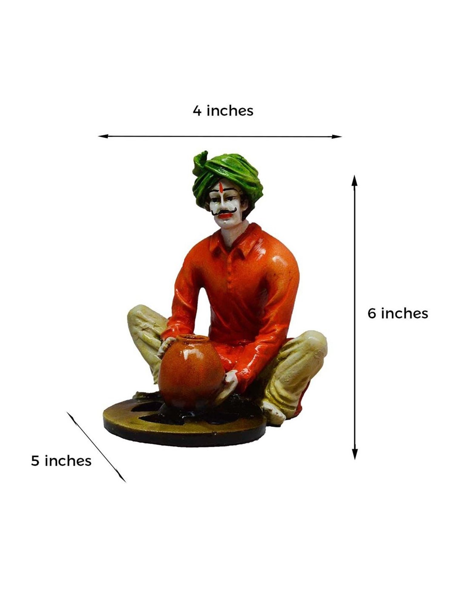 eCraftIndia Rajasthani Craftmen Making Pot Handcrafted Decorative Polyresin Showpiece