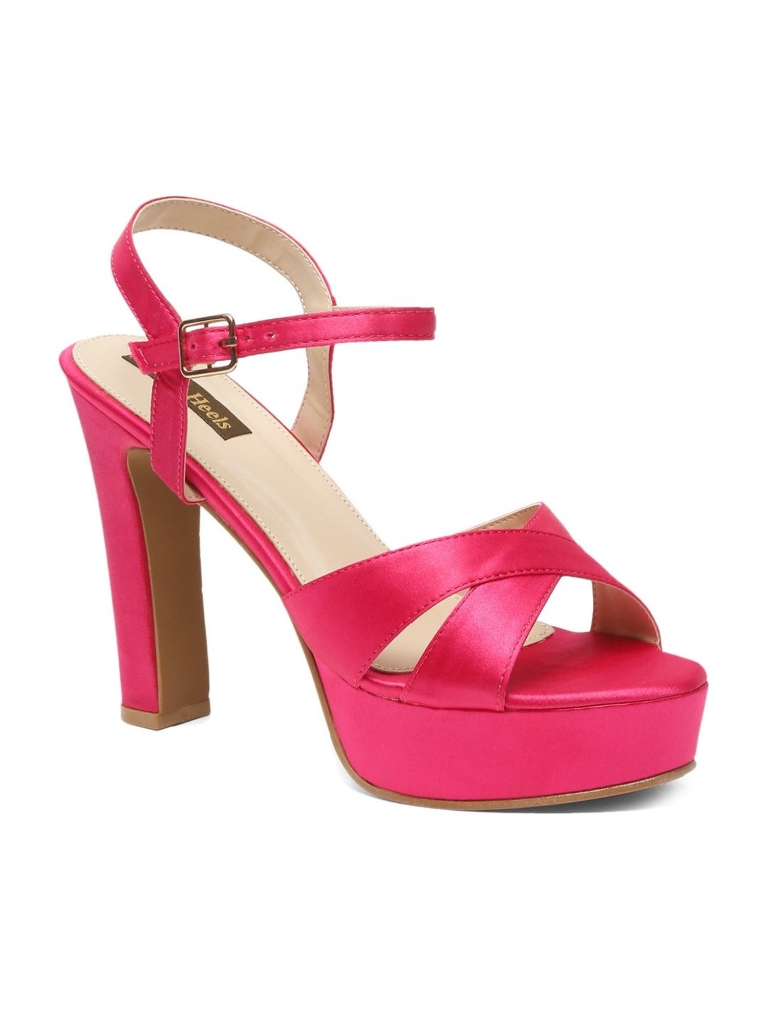 Flat N Heels Women's Pink Ankle Strap Sandals
