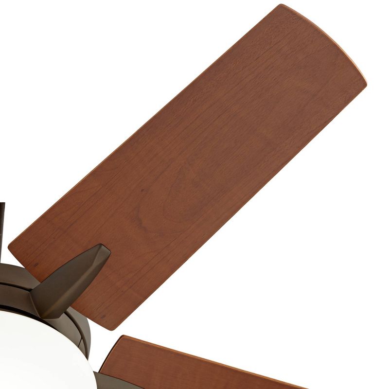 56" Casa Vieja Modern Ceiling Fan with Light LED Dimmable Remote Oil Rubbed Bronze Natural Walnut Blades for Living Room Kitchen