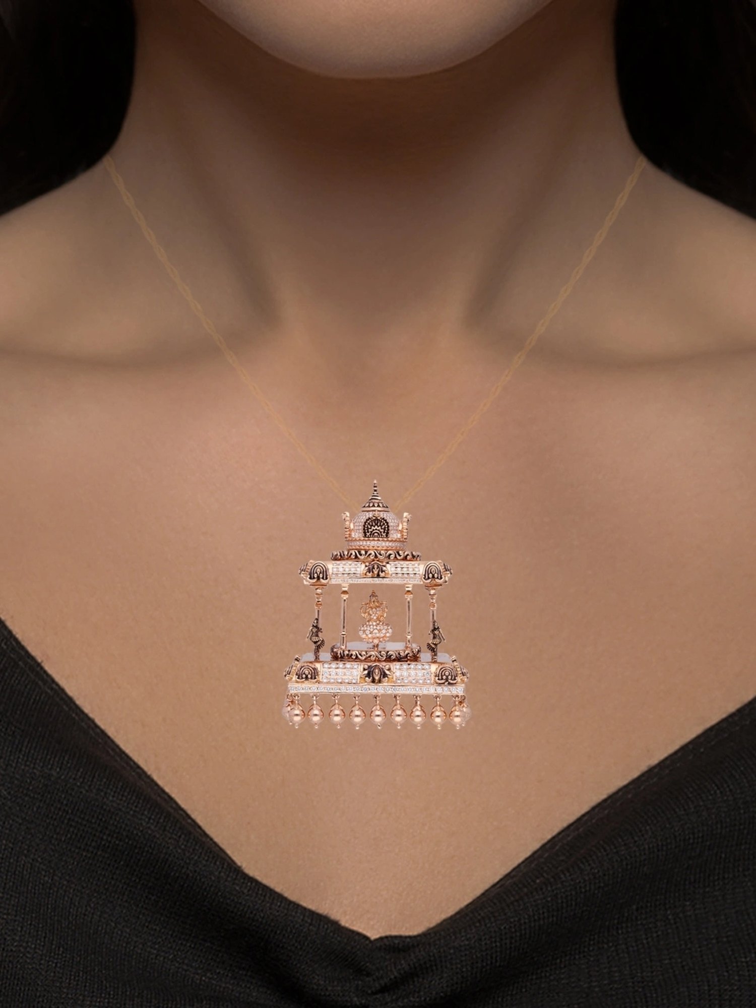 Joyalukkas 18k Gold & Diamond Pendant with Chain