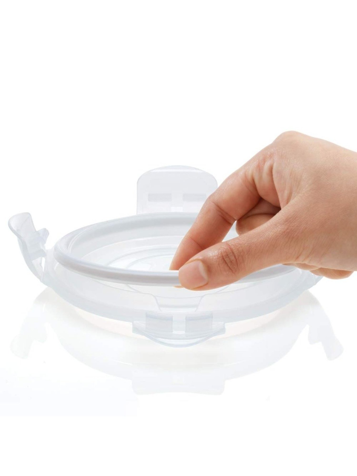 Borosil Transparent Plastic Round Lid with Gasket Set of 2