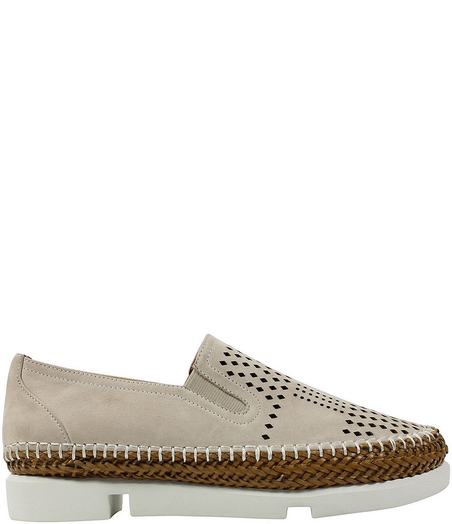 L'Amour Des Pieds Perforated Suede Stazzema Flatform Slip-Ons