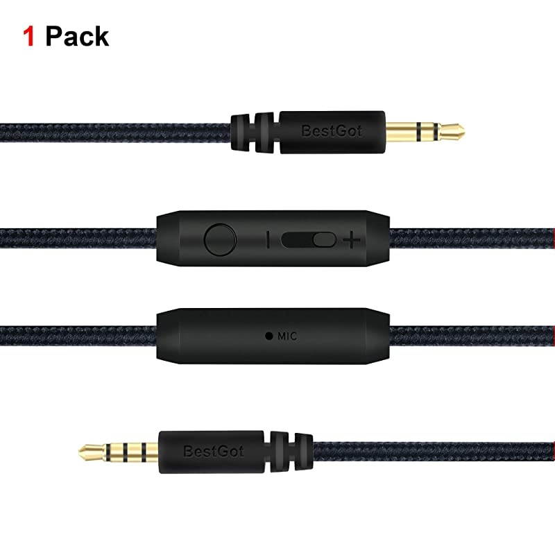 Audio Cord AUX Cable 35mm Headphones Cord with Microphone inline Volume 43ft 13m for PS4 Controller HeadphonesHomeCar Stereos and More 1Pack Black