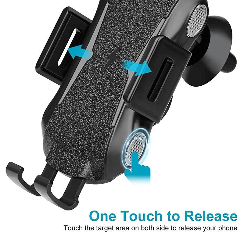 Car Charger Automatic Clamping 10W Qi Fast Charging Car Charger Mount Compatible with iPhone 1111pro11pro MAXXs MAXXSXRX88p Samsung S10S10+S9S9+S8S8+
