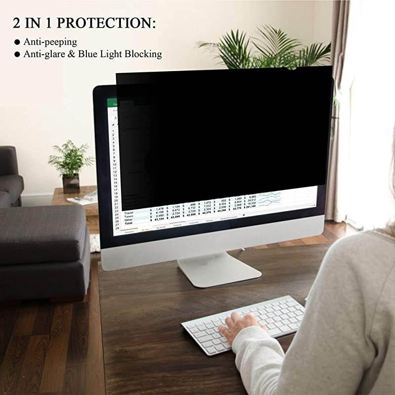 20 Inch (Diagonally Measured) Computer Privacy Screen Filter, [16:9 Aspect Ratio] for Widescreen Monitors Anti-Glare - Anti-Scratch Screen Protector - (WxH:443mmx250mm)