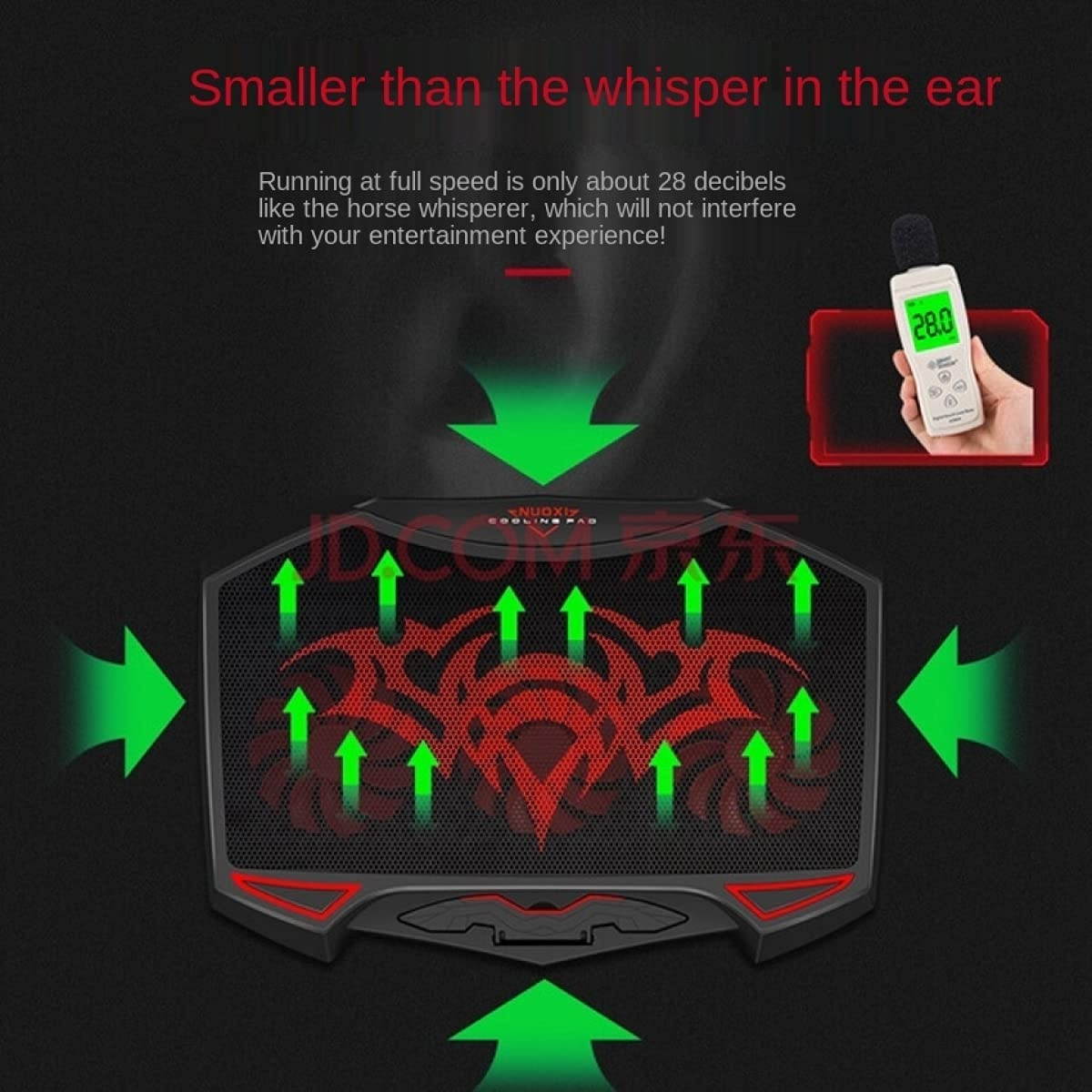 DKE&HXL Laptop Cooling Pad, Laptop Cooler, with 3 Silent Fans, Switch Control Fan Speed Function, with Two USB Ports, Compatible Gaming Laptop Cooling Pad.