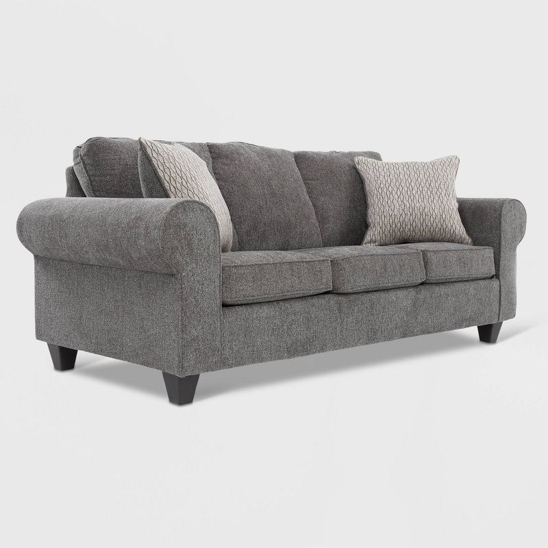 Boone Roll Arm Sofa Gray - True Seating