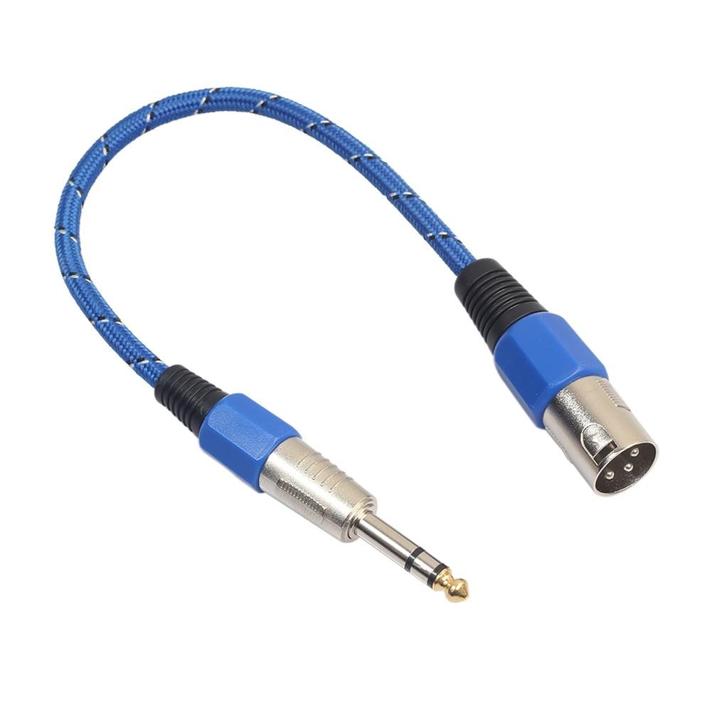 3P XLR Male Jack to 1/4" 6.35mm Male Plug Stereo Microphone Cable Adapter