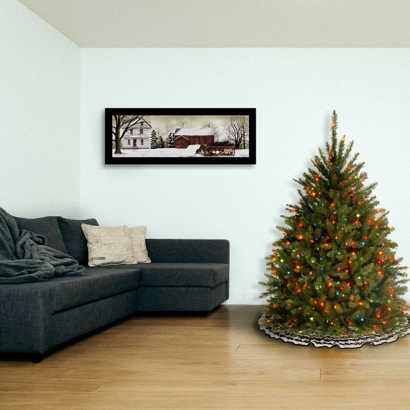 4.5ft National Christmas Tree Company Pre-Lit Dunhill Fir Hinged Artificial Christmas Tree with 450 Multi Lights