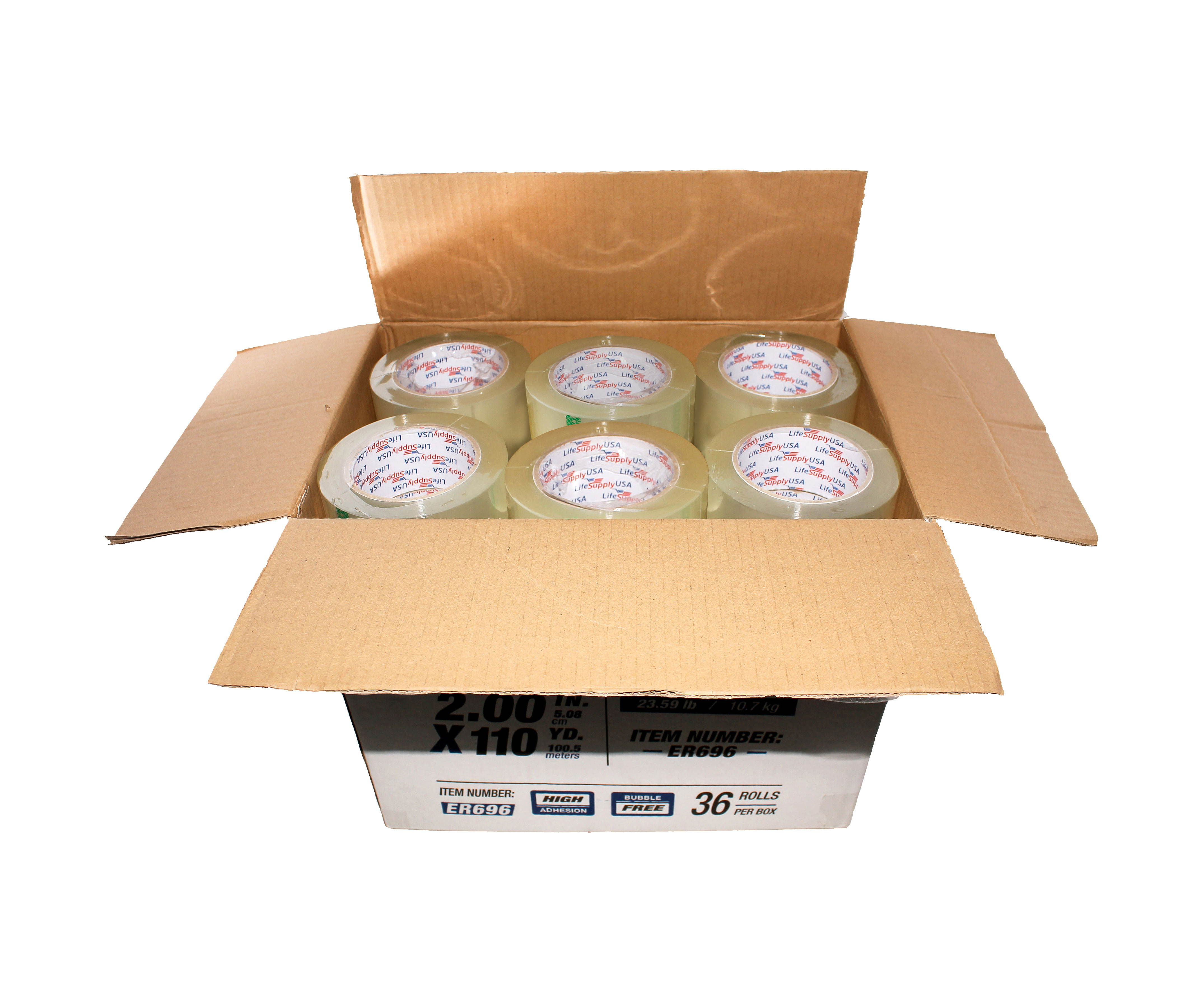 72 Rolls Heavy Duty Packing Tape Shipping Moving Storage Transparent Bubble Free Adhesive Box Carton Packaging Seal 2" x 110 Yards 2.0 mil