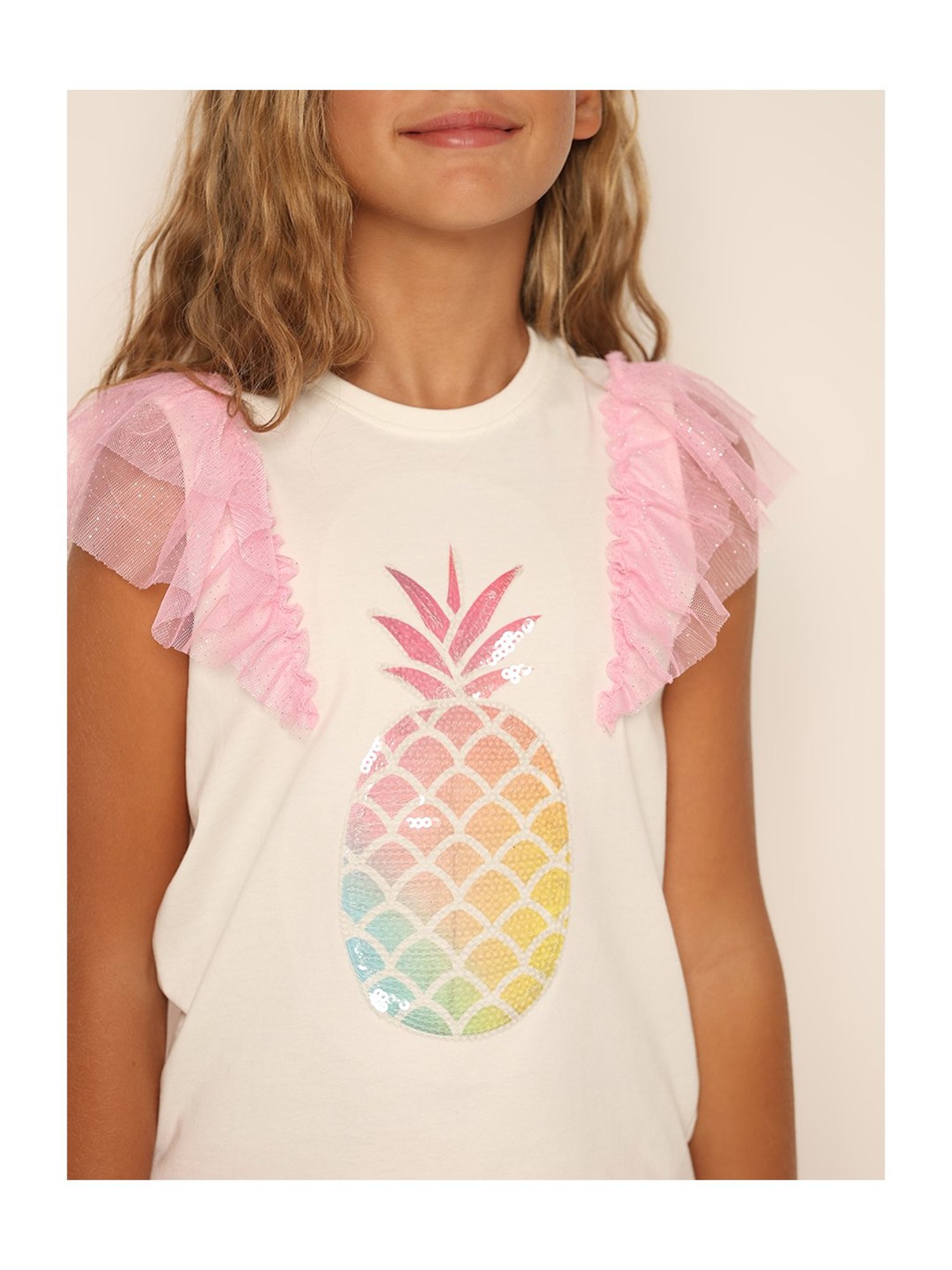 VERO MODA GIRL Bright White Embellished T-Shirt