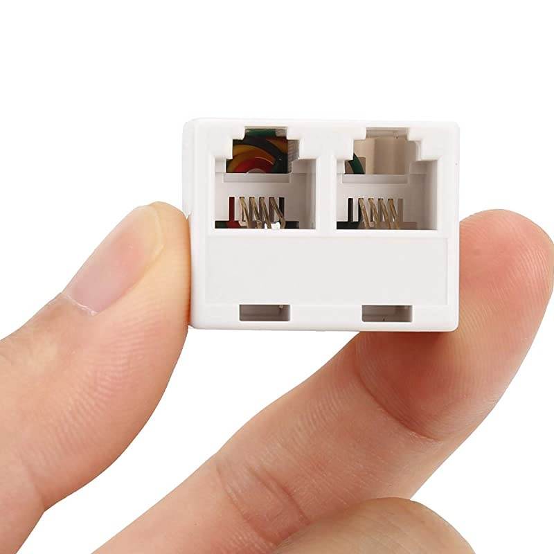 RJ11 6P4C 1 Female to 2 Female Telephone Line Splitters  Telephone Landline Cable Connector and SeparatorWhite4 Pack