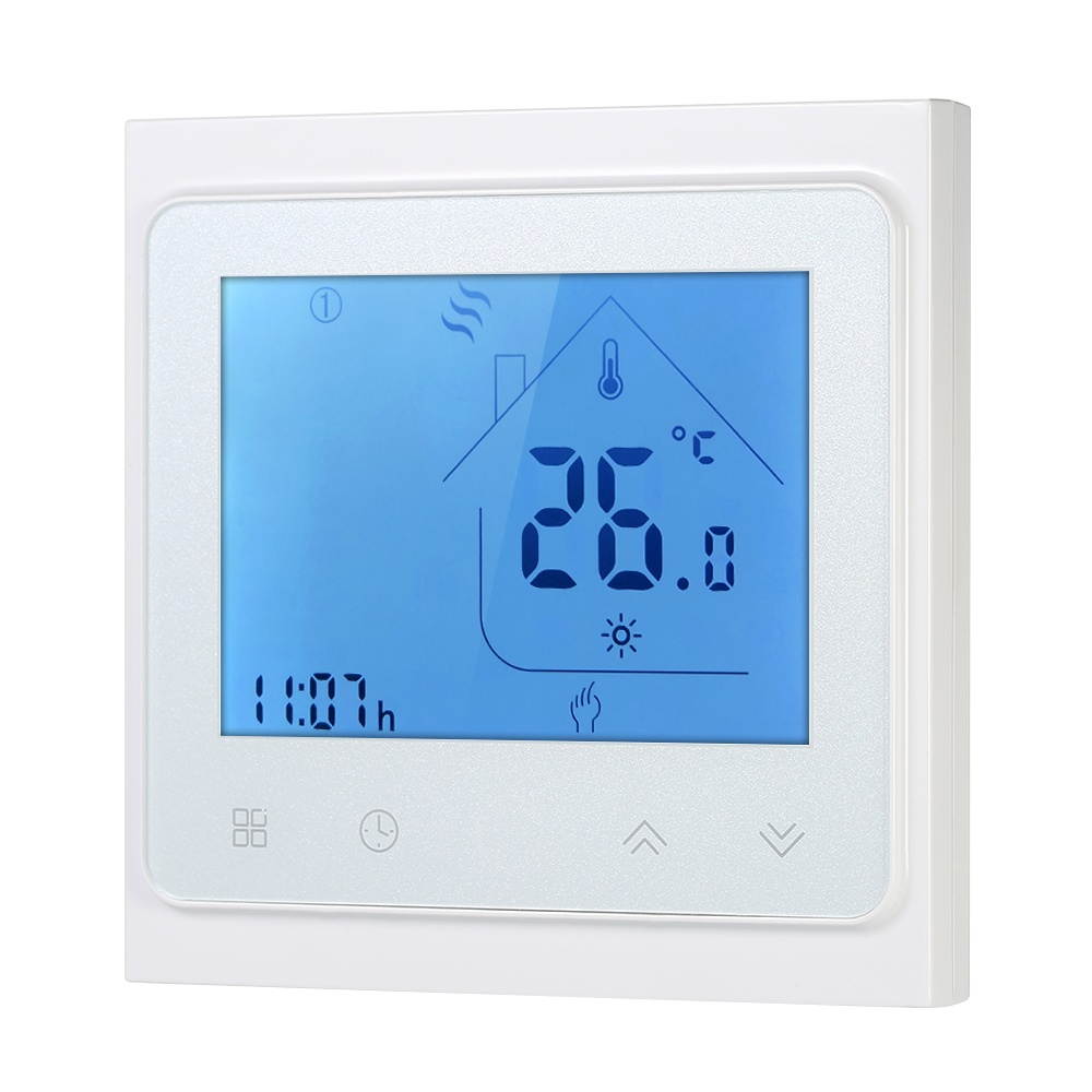 5A Water Heating Thermostat with Touchscreen LCD Display Weekly Programmable Energy Saving Temperature Controller