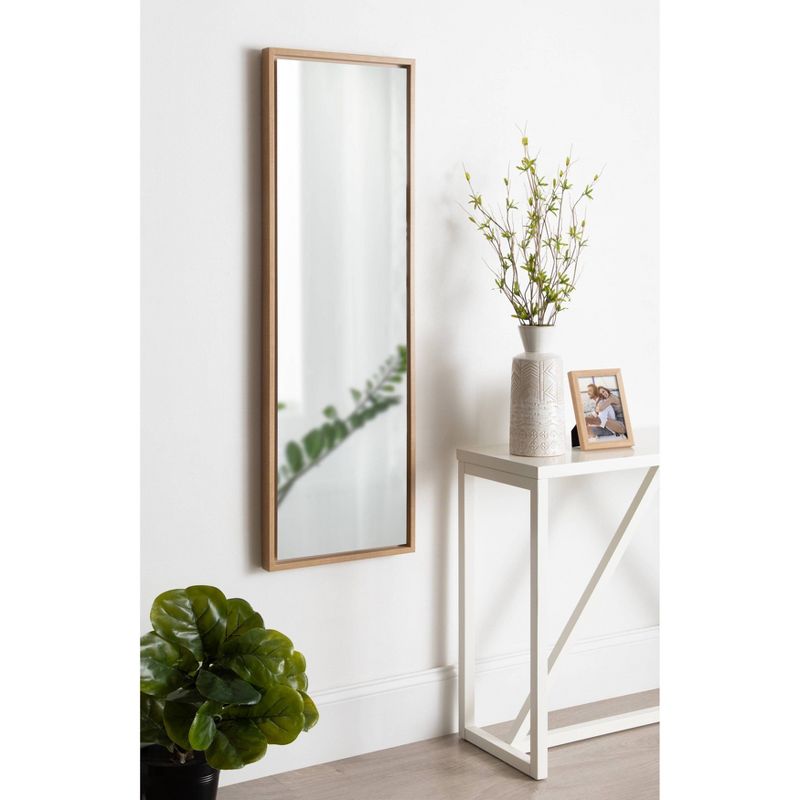 16" x 48" Evans Framed Wall Panel Mirror Natural - Kate and Laurel