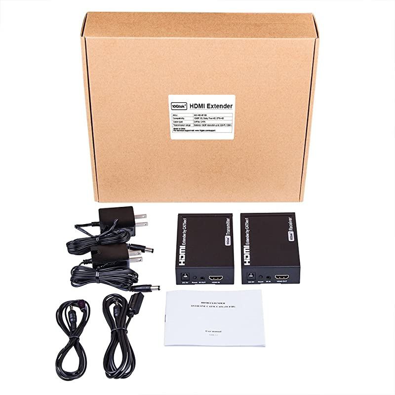 Extender 1080P Over Rj45 Cat5e/6/7 Up to 328ft, Supports Full HD 3D, 12bits Deep Color, with IR