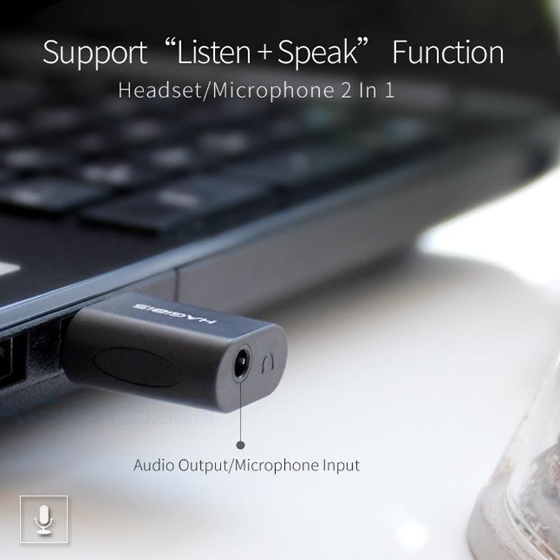 White USB External Sound Card Converter USB to Jack 3.5mm Headphone Audio Adapter Mic Sound Card for PC Laptop Audio adapter