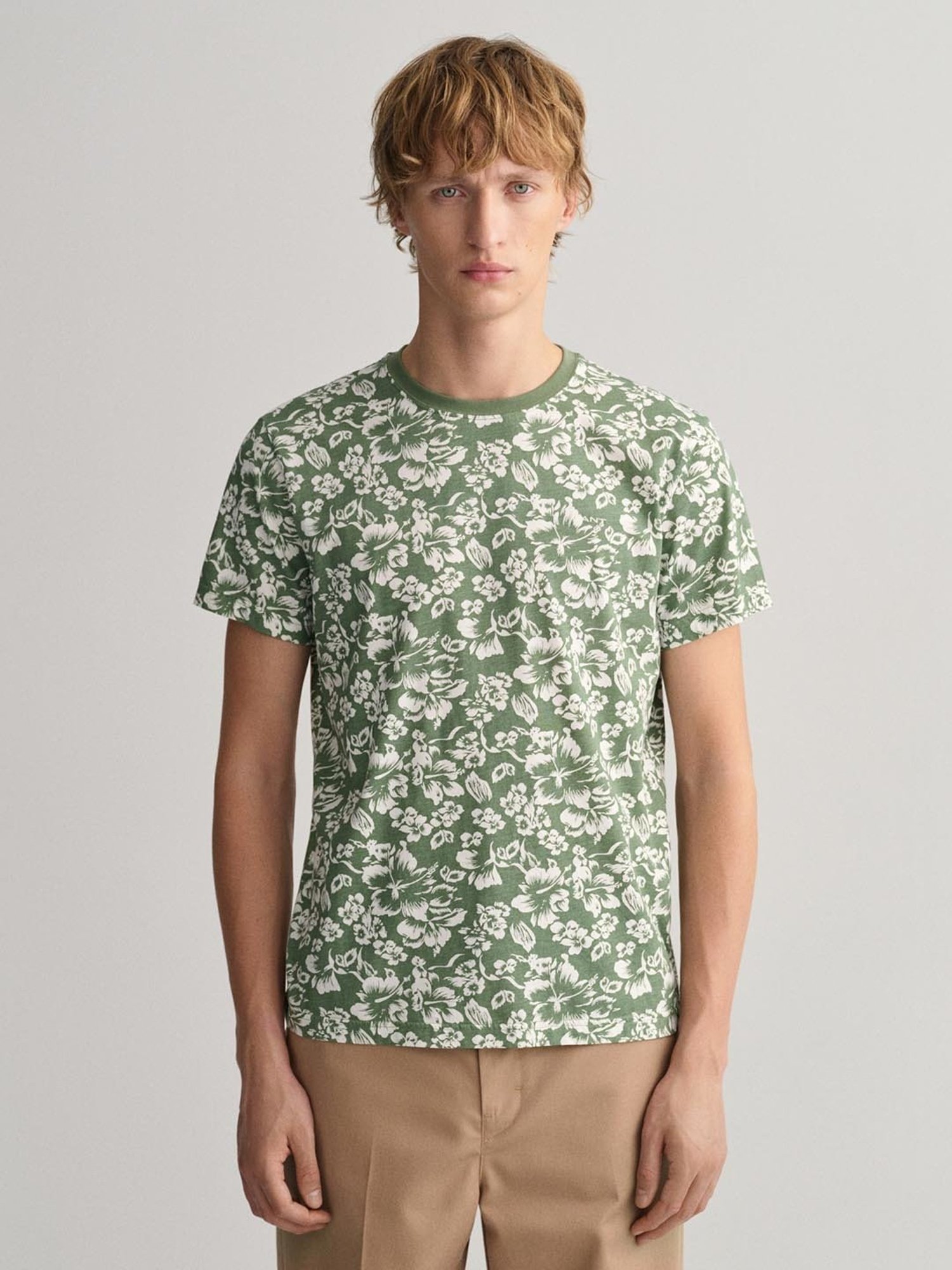GANT Green Cotton Regular Fit Printed T-Shirt