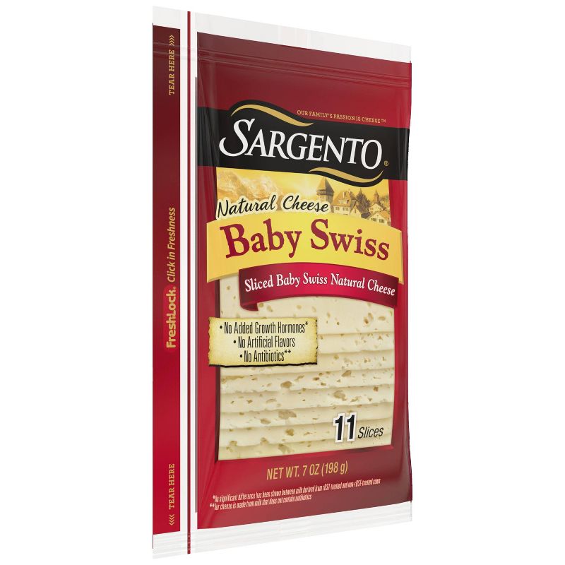 Sargento Natural Baby Swiss Sliced Cheese - 7.5oz/11 slices