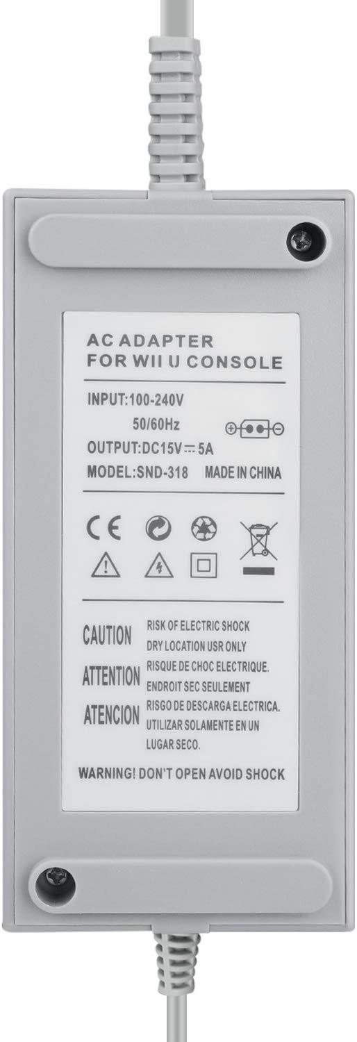 WERLEO Wii U Controller GamePad Charger AC Adapter Power Supply Home Wall Travel Charging Cord Cable Accessories Kit 100-240V US Plug for Nintendo Wii U Gaming Console System