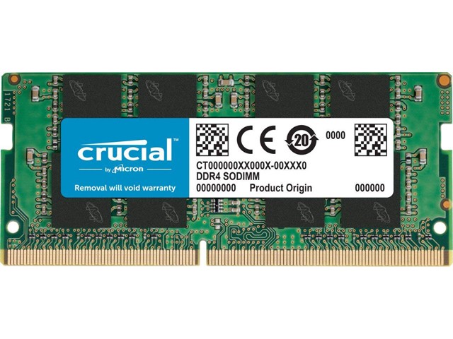Crucial 32GB (2 x 16GB) DDR4 2666MHz DRAM (Notebook Memory) CL19 1.2V DR SODIMM (260-pin) CT2K16G4SFD8266