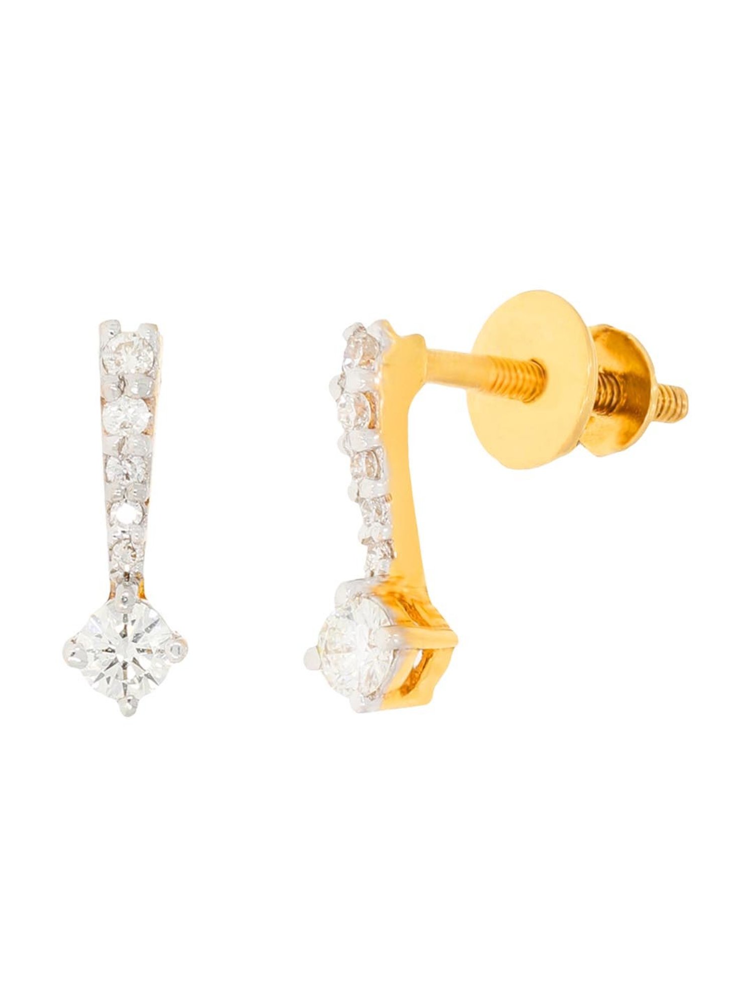 P.C. Chandra Jewellers 18 kt Gold & Diamond Earrings