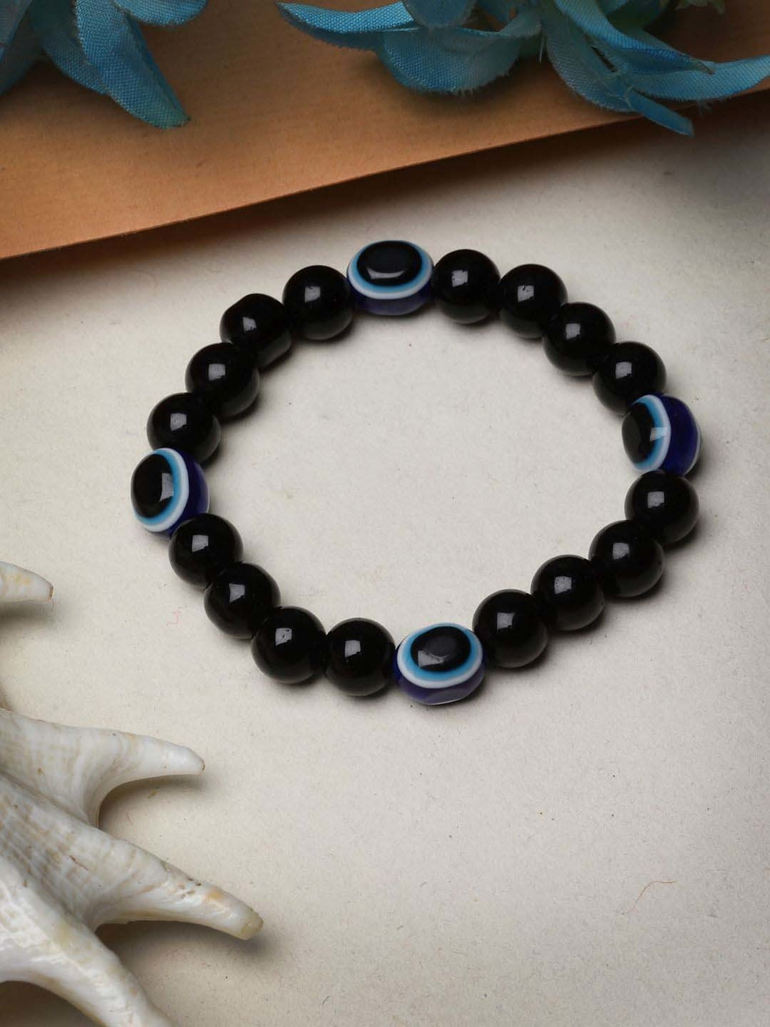 NVR Evil Eye Beaded Adjustable Bracelet for Unisex