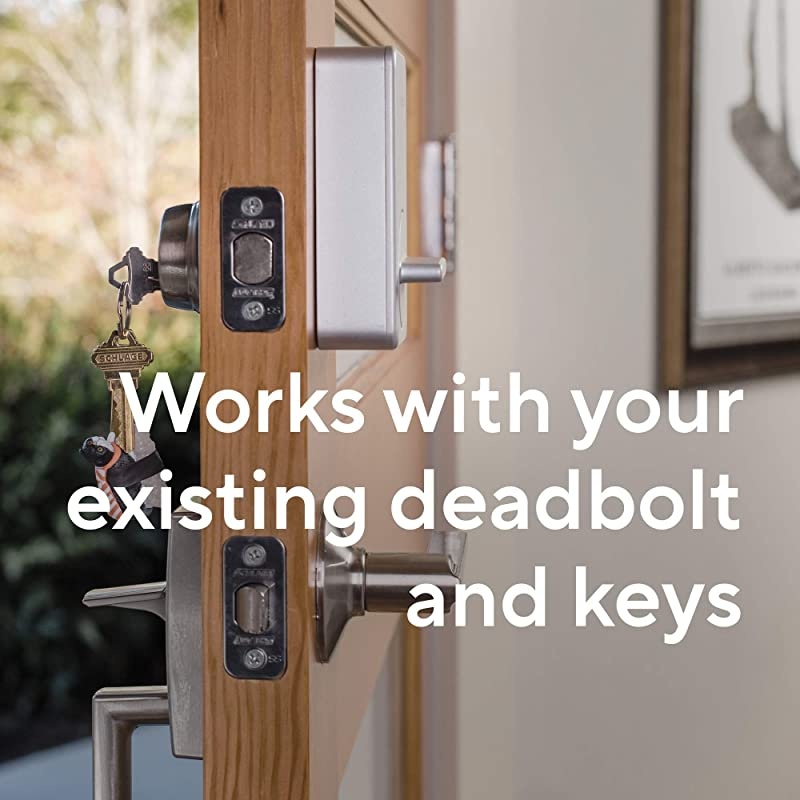 Lock WiFi & Bluetooth Enabled Smart Door Lock, Wireless & Keyless Door Entry, Compatible with  Alexa, Fits on Most Deadbolts, Includes  Gateway, silver &mdash; A Certified for Humans Device