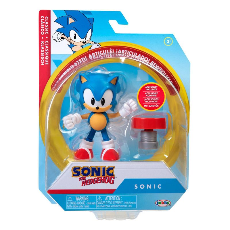 Sonic the Hedgehog 4" Figure Classic Sonic with Spring Wave 4