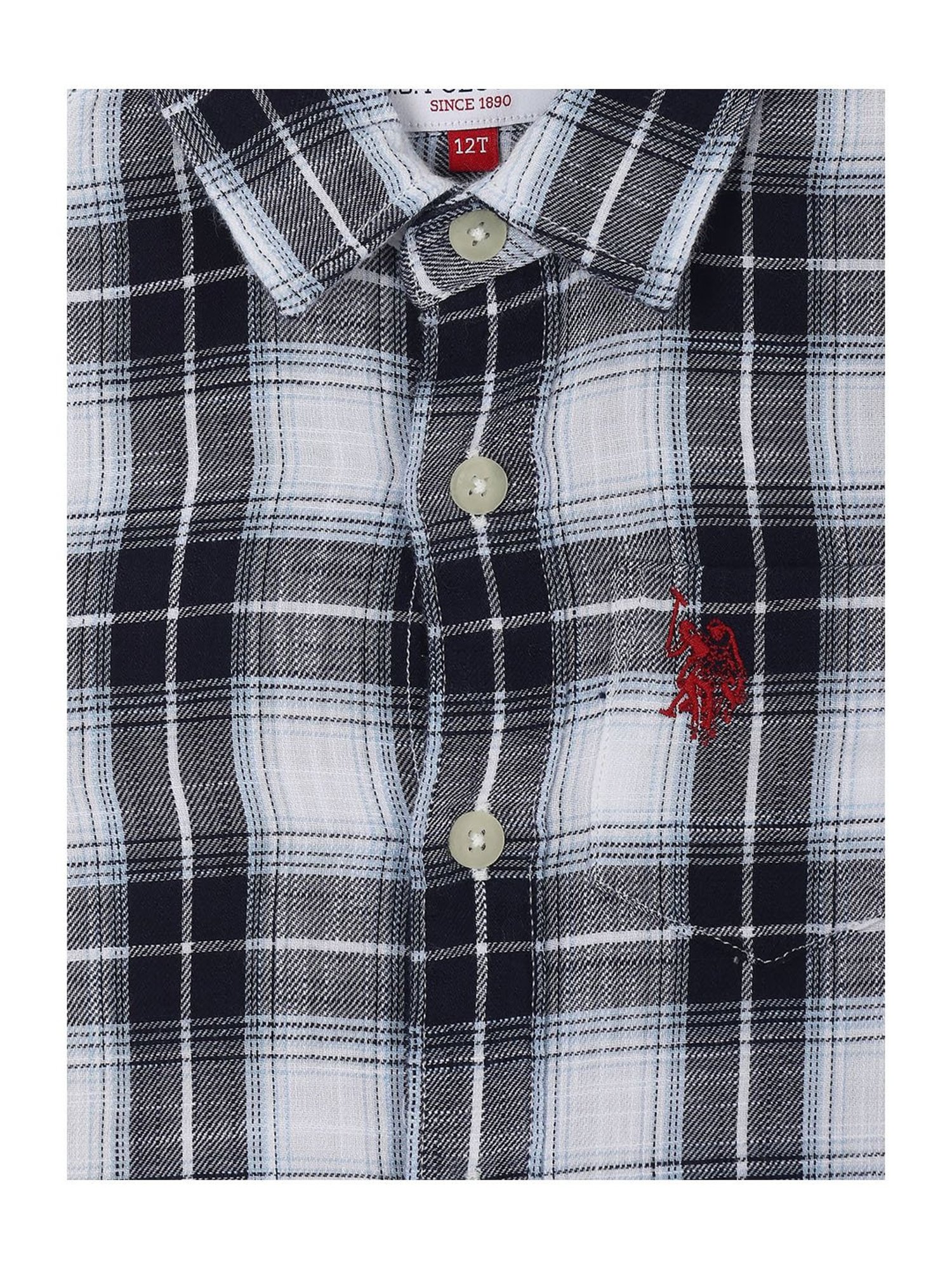 U.S. Polo Assn. Kids Multicolor Checks Full Sleeves Shirt