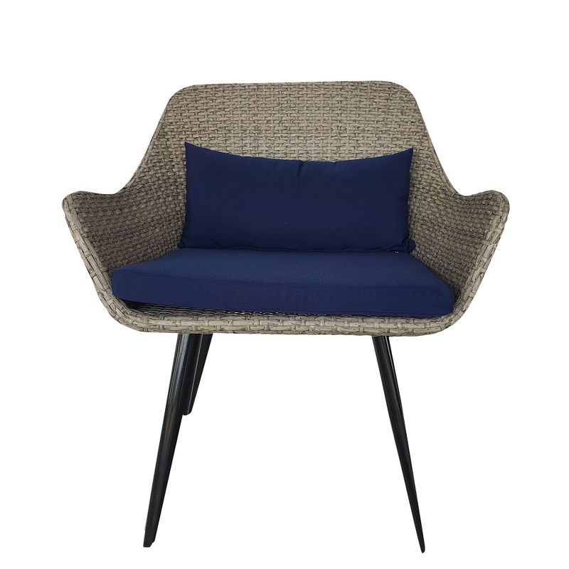 3pc Outdoor Conversation Set with Cushions - Brown - TK Classics