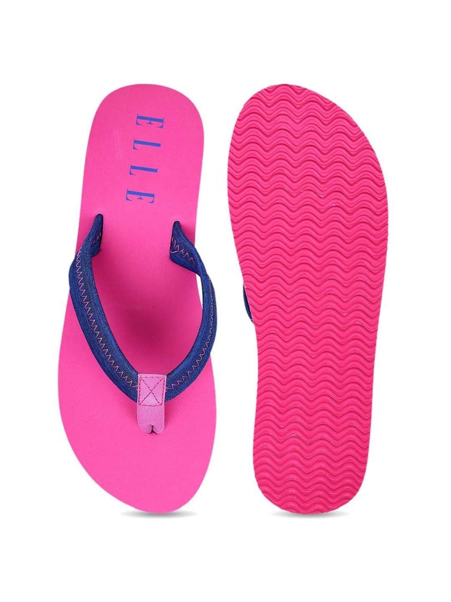 Elle Women's Blue & Pink Flip Flops