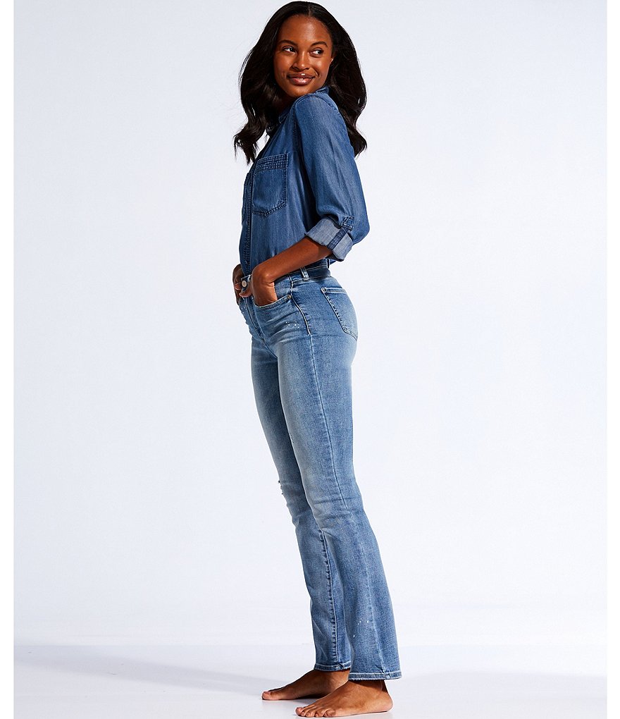 NYDJ Bleach Spot Detail Slim Bootcut Jeans