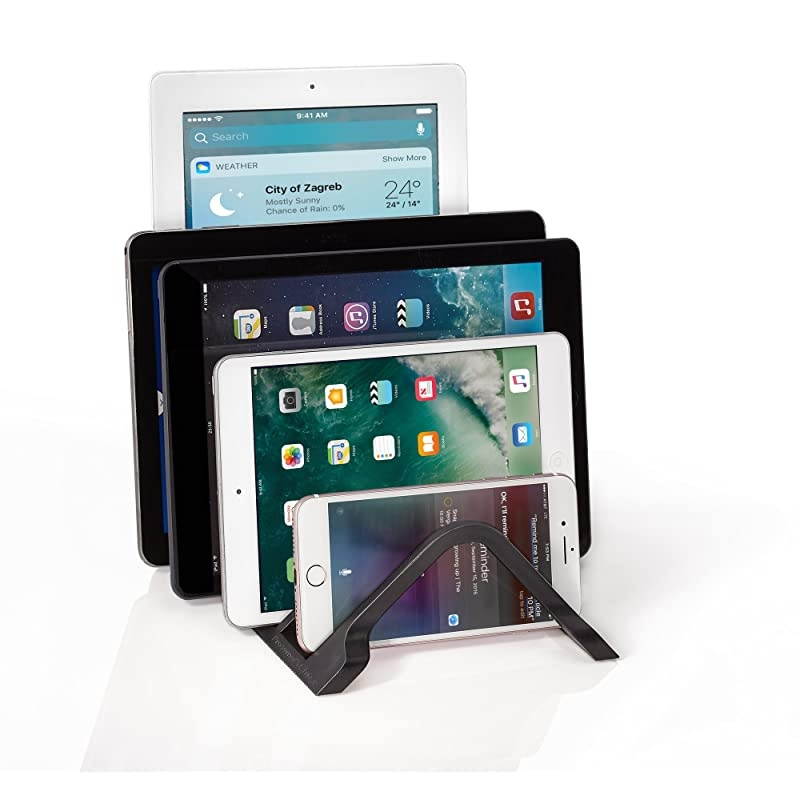 Universal 5 Tablet and Smartphone Charging Organizer Rack/Desktop Stand Holder