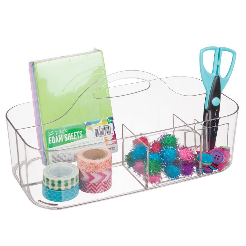 mDesign Plastic Storage Caddy Tote for Sewing & Craft Supplies, 4 Pack - Clear