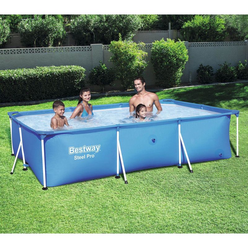 Bestway 8.5t x 5.5ft x 24in Rectangular Above Ground Pool Frame with Filter Pump