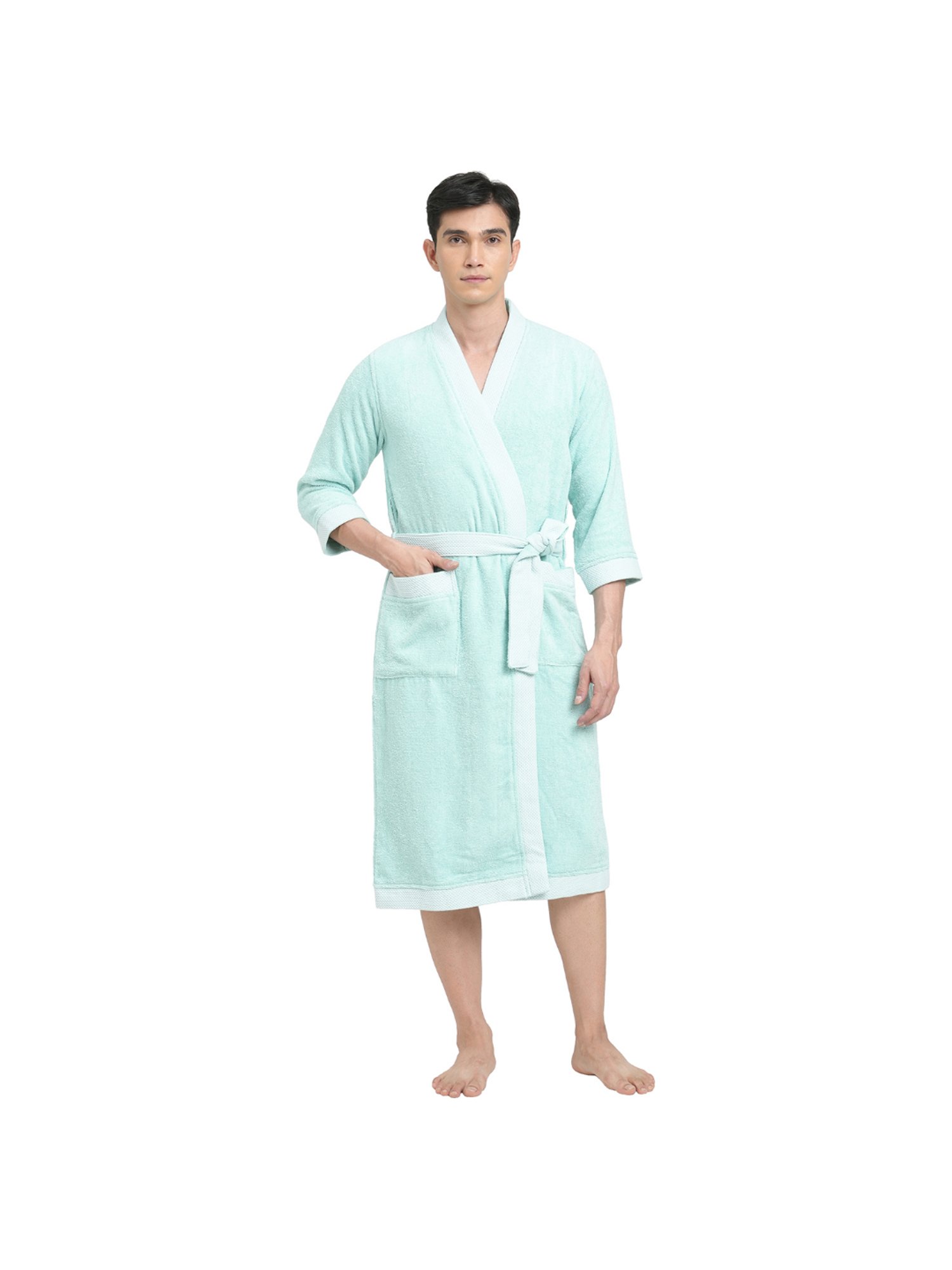 Spaces Hygro Blue 400 GSM Cotton Extra Large Bathrobe