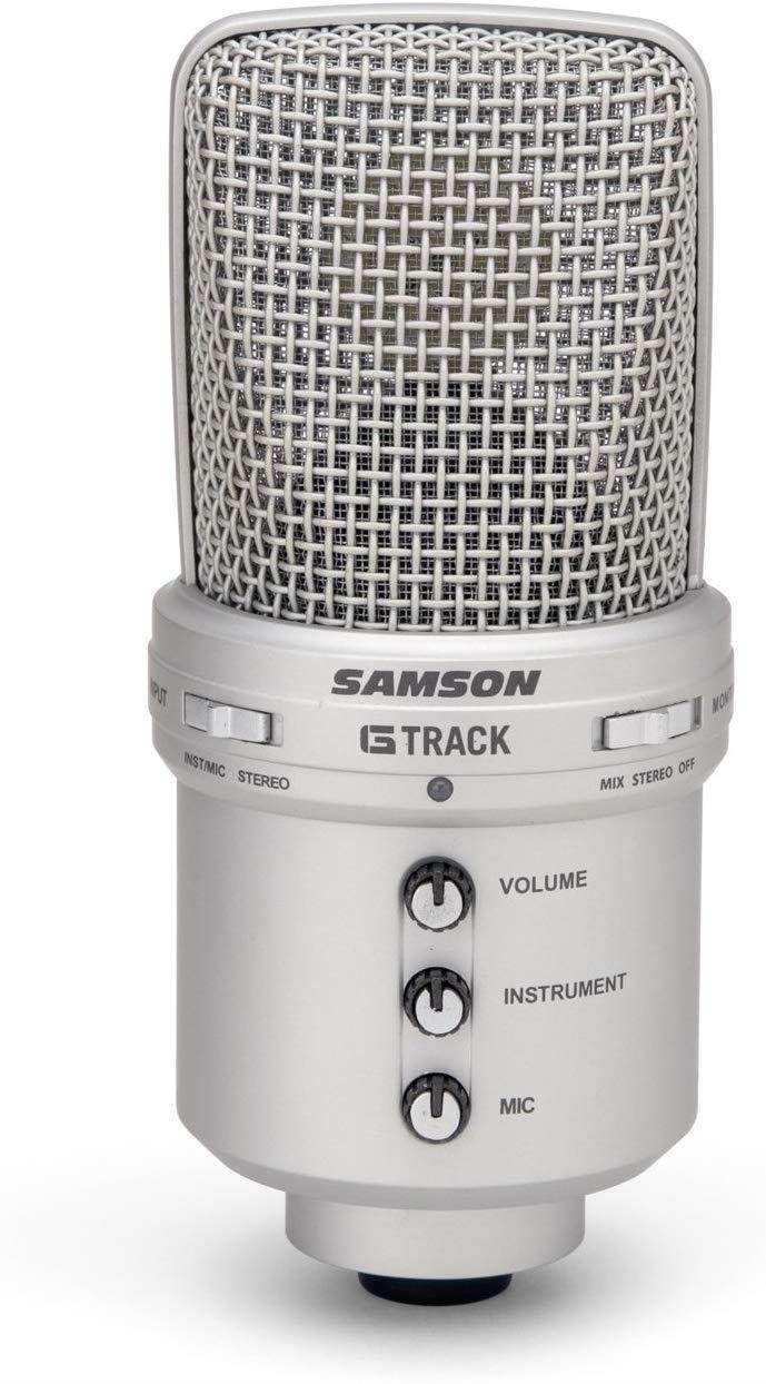Samson G-Track USB Recording Microphone Bundle with Headphones+Pop Filter+Stand+Sanitizer+ FiberTique Cleaning Cloth